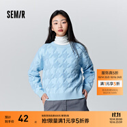 森馬毛衣女冬寬松時(shí)尚氣質(zhì)圓領(lǐng)針織衫優(yōu)雅千鳥(niǎo)格套頭衫女裝內(nèi)搭 藍(lán)色調(diào)00388 XL