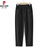 皮爾卡丹（pierre cardin）中老年女裝新款毛呢褲50-60歲大碼媽媽裝小腳褲休閑褲黑色XL (90-105斤)
