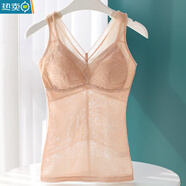 古今（GUJIN）夏新吊帶背心文胸一體帶胸墊薄款塑身美體內衣女束腰收腹內搭打底 膚色 M (建議95-108斤 75ABC)