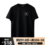 凱文克萊（Calvin Klein）CK專柜 Calvin Klein男士棉質(zhì)低圓領(lǐng)基礎(chǔ)款短袖打底衫簡約T恤 40GM877-001 黑色 S