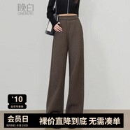 晚白【斷碼清倉】雅丹風(fēng)萊賽爾長褲高級感拖地糯米褲休閑褲女 咖色 S