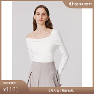 Fabrique不對(duì)稱堆領(lǐng)毛針織衫女秋冬新款修身一字領(lǐng)毛衣 白色 XS
