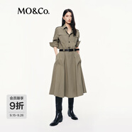 MO&Co.【C+系列】連衣裙2025秋新品洗水全棉工裝裙附腰帶MBE3DRS007 橄欖綠色 L /170