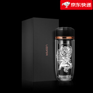 雷德夫（LEIDFOR）【聞戲起舞】雙層玻璃杯男士水杯杯子防摔茶杯 舞獅280ml