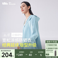 蕉下（beneunder）啞光黑膠抗熱涼感寬松原紗防曬衣女AL41724霧語(yǔ)藍F
