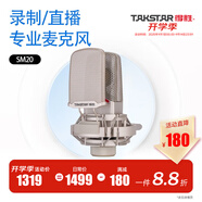 得勝（TAKSTAR） SM-18 EL麥克風(fēng)K歌直播設(shè)備專業(yè)錄音唱歌話筒手機(jī)電腦通用外置聲卡套裝 SM20官方標(biāo)配【支架+防噴網(wǎng)+順豐包郵】 銀色