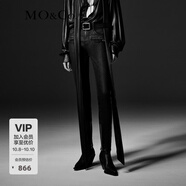 MO&Co.【NOIR系列】牛仔褲重工涂層搖滾奢黑修身含山羊絨摩安珂 牛仔黑色 XS 25