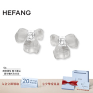 HEFANG白鳶尾方糖耳環(huán)銀耳飾女士七夕情人節(jié)禮物送女友［李沁花少同款］ 灰色/耳環(huán)款