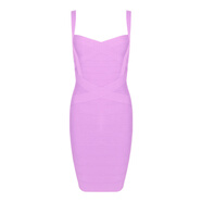 經(jīng)典繃帶連衣裙吊帶辣妹女裝歐美夜店性感彈性多色包臀裙工廠(chǎng) 淡紫 XS