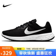 耐克NIKE跑步鞋男緩震透氣REVOLUTION 6運(yùn)動(dòng)鞋DC3728-003黑白41