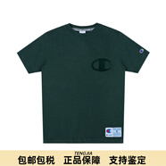 冠軍（Champion）短袖2025夏季復古T恤男潮牌純棉 深綠色 S