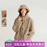 飛鳥(niǎo)和新酒帶帽毛毛外套女厚2024冬季新款小個(gè)子短款駝色繡花外套 駝色HCJ02 S