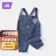 婧麒（JOYNCLEON）寶寶背帶褲春秋男童童裝小童春裝嬰兒褲子女童大屁屁褲牛仔褲 牛仔藍(lán) 110