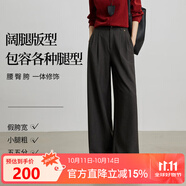 熙世界（sllsky）闊腿西裝褲2025秋季新款通勤高腰顯瘦寬松休閑直筒長褲子 深灰色 2XL