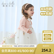戴維貝拉（DAVE＆BELLA）兒童毛衣連衣裙甜美女童網(wǎng)紗裙女寶寶秋天裙子2025新款小童公主裙 橘粉【現(xiàn)貨】 73 cm（建議身高66-73cm）