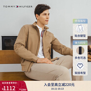 TOMMY HILFIGER秋冬男裝都市商務(wù)通勤彈力斜紋純色修身顯瘦西褲長(zhǎng)褲休閑褲 深卡其260 -修身版-拍大一碼 38 (3.0尺)