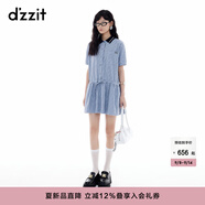 DZZIT【劉浩存同款】地素半身裙25夏新款格子大擺裙太陽裙3J2S2053T 深藍色（連衣裙） S