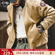 馬登工裝美式復(fù)古M1942坦克夾克男短款加厚保暖棉衣男士立領(lǐng)棉服外套 卡其色 2XL