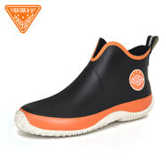 語(yǔ)森憶雨鞋男水鞋雨靴時(shí)尚男款晴雨鞋防滑防水鞋低幫套鞋膠鞋潮流 黑橙運(yùn)動(dòng)款雨靴 男款44