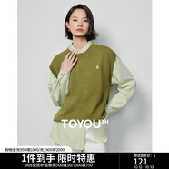 初語針織衫馬甲背心女式套頭2024秋冬新款學(xué)院風(fēng)圓領(lǐng)百搭疊穿坎肩 綠色 M