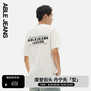 ABLE JEANS 25春夏新款印花LOGO短袖男t恤男881256 象牙白 XL