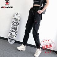 AEMAPE休閑褲女2025春秋冬新款女裝韓版寬松工裝褲氣質(zhì)顯 主圖款黑色春秋季款  4XL _155-165斤