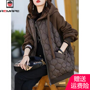 AEMAPE派克服女2025春秋冬季新款時(shí)尚氣質(zhì)棉服女韓版寬松加厚外套 咖啡色 3XL _建議160—180斤