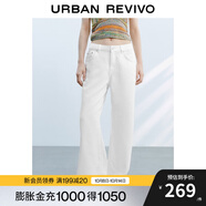 UR2025秋季新款女裝簡(jiǎn)約日常純色百搭闊腿休閑長(cháng)褲UYY850218 本白 26