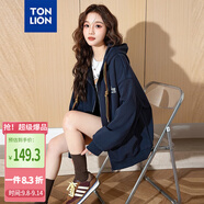 唐獅（TonLion）2024女連帽左胸印花字母開衫外套