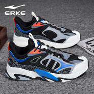 鴻星爾克男鞋運動(dòng)鞋夏秋季革網(wǎng)面透氣男士輕便百搭時(shí)尚休閑減震跑步鞋子男 正黑/克萊因藍4275 42