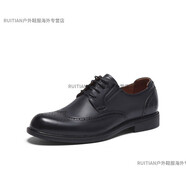 暇步士（Hush Puppies）秋新布洛克雕花德比鞋男正裝皮鞋L2G04CM3 深藍(lán) 39