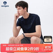 Navigare 意大利小帆船短袖T恤男夏季通勤休閑圓領上衣輕薄透氣1325502021 藏青 M/48 