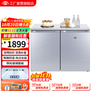 尊貴（ZUNGUI）BCD-219WB 219升臥式冰箱家用變頻風(fēng)冷無(wú)霜小型柜式雙門(mén)櫥柜嵌入式廚房矮電冰箱 金鋼銀（定-頻）