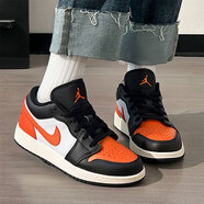 耐克（NIKE）男鞋女鞋秋冬季新款情侶休閑鞋平底低幫板鞋運動(dòng)籃球鞋子aj1 黑白/香橙 /Air Jordan 1 35.5 GS