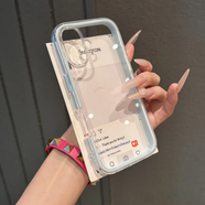 澳顏萊撞色二合一適用蘋果17ProMax手機殼17Air新款iPhone16pro透明15硅膠14高11級6s男7女13防摔12保護8 5_三合一炫彩-淺藍 iPhone_16