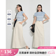梵希蔓卡其色法式優(yōu)雅中腰A字裙女2025年春新款顯瘦高級感半身裙 M5769 杏色 M