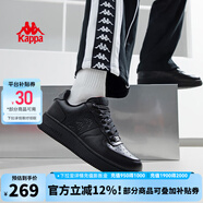 KAPPA卡帕運動(dòng)板鞋小白鞋男夏季新款情侶款潮流韓版透氣休閑鞋子男 黑色 41