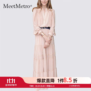 MeetMetro瑪依爾法式仙女連衣裙女2025秋新款高端氣質(zhì)純欲風(fēng)裙子禮服長(zhǎng)裙 藕粉【現(xiàn)貨閃電發(fā)】 M