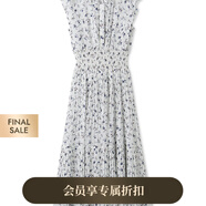 SNIDEL2025春夏新品優(yōu)雅印花荷葉邊小飛袖茶歇連衣裙SWFO252004 淡藍色 K M (1)