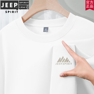 JEEP SPIRIT男士t恤純棉圓領(lǐng)上衣男2025新款寬松大碼爸爸裝薄 【純棉】白色 JP斜杠山脈_K M 【推薦體重100-120斤】