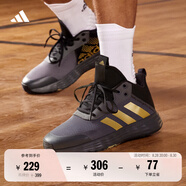 adidas OWNTHEGAME 2.0低幫團隊款實(shí)戰運動(dòng)籃球鞋男子阿迪達斯 灰色/黑色/金色   49