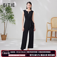 愛(ài)特愛(ài)（EITIE）干練無(wú)袖高腰直筒連體褲顯瘦黑色通勤夏季新款B2307122 黑色22 2XL 175