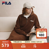 FILA 斐樂官方連衣裙2025年秋季新品長款連帽打底衛(wèi)衣長裙子 復(fù)古咖-DK 2XL 180/96A/XXL