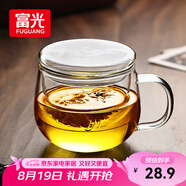 富光花茶杯透明茶杯內(nèi)膽茶水分離杯辦公室玻璃杯子水杯350ml