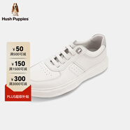 暇步士（Hush Puppies）男士休閑板鞋真皮2025新款簡約百搭緩震小白鞋 奶昔白 39