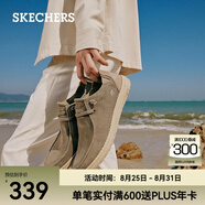 斯凱奇（Skechers）男鞋夏季商務(wù)休閑鞋季百搭時(shí)尚帆布鞋舒適復古一腳蹬66387 卡其色/KHK 41.5