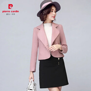 皮爾卡丹毛呢大衣2025秋冬新款女裝韓版氣質(zhì)毛呢外套短裝小個(gè)子時(shí)尚呢子外 粉紅色 3XL