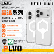 UAG磁吸防摔殼【1.2米防摔】適用蘋果17iphone17Air手機殼輕薄時尚高級感iPhone17ProMax透明保護套 晶透系列-透明白磁圈 iPhone17 Pro Max手機殼