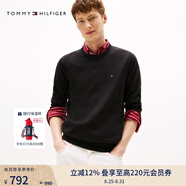TOMMY HILFIGER【柔軟純棉】25秋冬男撞色條紋學(xué)院風(fēng)針織衫/情侶款純色毛衣 【純色繡標(biāo)毛衣】經(jīng)典黑BDS M （推薦：135-150斤）