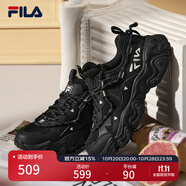 FILA 斐樂官方男鞋貓爪鞋5代老爹鞋運動鞋休閑鞋透氣男 黑-BK 42.5